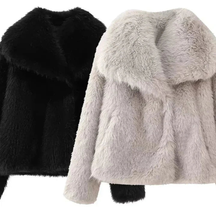Elegant faux pelsjakke for maksimal varme