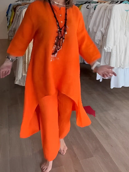 Linen pants suit set