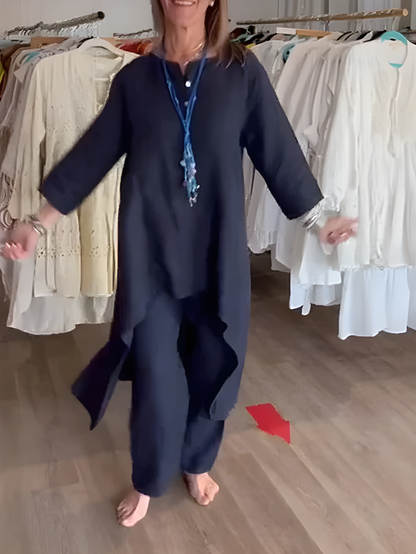 Linen pants suit set